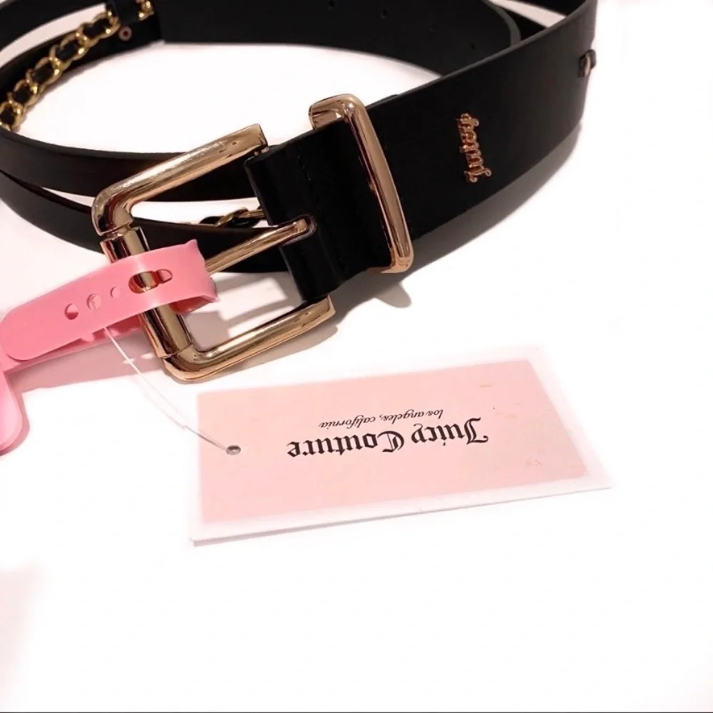 JUICY COUTURE Black Gold Chain Belt NWT
